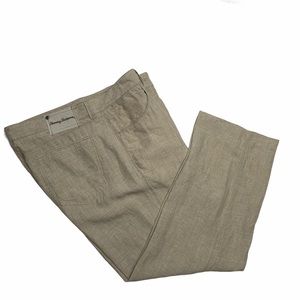 TOMMY BAHAMA Linen pants 35 x 28 altered tan beach resort wedding cruise photo